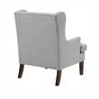 Rossana Accent Wing Armchair- Gray Polyester- Brown Wood- Nailhead