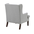 Rossana Accent Wing Armchair- Gray Polyester- Brown Wood- Nailhead