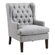 Hosanna Accent Wing Armchair- Button Tufted Light Gray Polyester