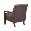 Lenie Accent Armchair- Button Tufted Dark Brown Leather- Wood Frame