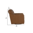Vemy Swivel Chair- Vertical Channel Tufted Back- Brown Faux Leather