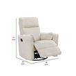 Rix Swivel Glider Recliner Chair w 2 Lumbar Pillows- Beige Corduroy