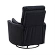Rix Swivel Glider Recliner Chair w 2 Lumbar Pillows- Black Corduroy