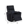 Rix Swivel Glider Recliner Chair w 2 Lumbar Pillows- Black Corduroy