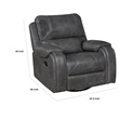 Dean Swivel Recliner Chair- Pillow Tufted Gray Faux Leather