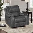 Dean Swivel Recliner Chair- Pillow Tufted Gray Faux Leather