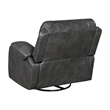 Dean Swivel Recliner Chair- Pillow Tufted Gray Faux Leather