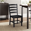 Reddy Side Chair Set of 2- Ladder Back Farmhouse Style- Black Wood
