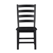 Reddy Side Chair Set of 2- Ladder Back Farmhouse Style- Black Wood