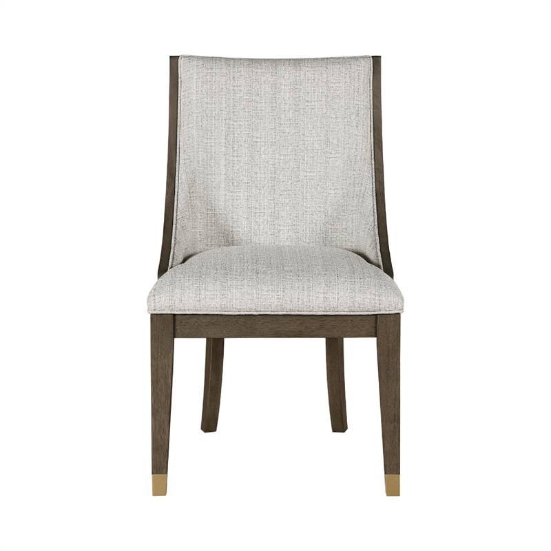 Greta Armchair Set of 2- Semi Deconstructed Gold Metal- Beige Fabric