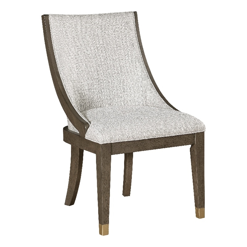 Greta Armchair Set of 2- Semi Deconstructed Gold Metal- Beige Fabric