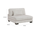 Liny Modular Armless Chair- 1 Pillow- Beige Microfiber- Black