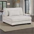 Liny Modular Armless Chair- 1 Pillow- Beige Microfiber- Black