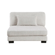 Liny Modular Armless Chair- 1 Pillow- Beige Microfiber- Black