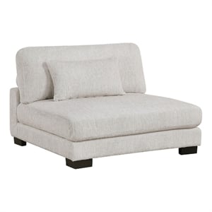 Liny Modular Armless Chair- 1 Pillow- Beige Microfiber- Black