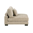 Liny Armless Chair- 1 Pillow- Brown Microfiber- Black Solid Wood