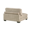 Liny Armless Chair- 1 Pillow- Brown Microfiber- Black Solid Wood