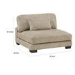 Liny Armless Chair- 1 Pillow- Brown Microfiber- Black Solid Wood