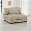 Liny Armless Chair- 1 Pillow- Brown Microfiber- Black Solid Wood