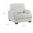 Witz Accent Armchair- Ribbed Texture Light Gray Corduroy Back