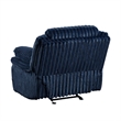 Rexy Manual Glider Reclining Chair- Textured Blue Corduroy- Solid Wood