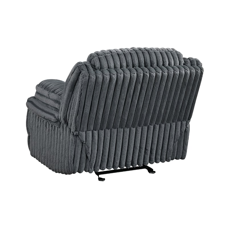 Rexy Manual Glider Reclining Chair- Textured Dark Gray Corduroy