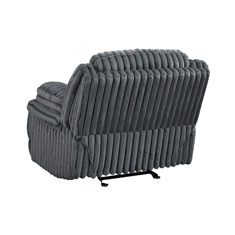 Rexy Manual Glider Reclining Chair- Textured Dark Gray Corduroy