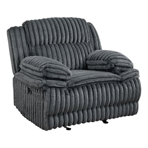 Rexy Manual Glider Reclining Chair- Textured Dark Gray Corduroy