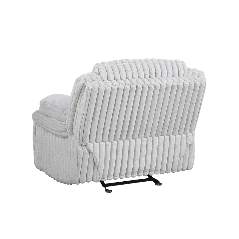 Rexy Manual Glider Recliner Chair- Textured Light Gray Corduroy