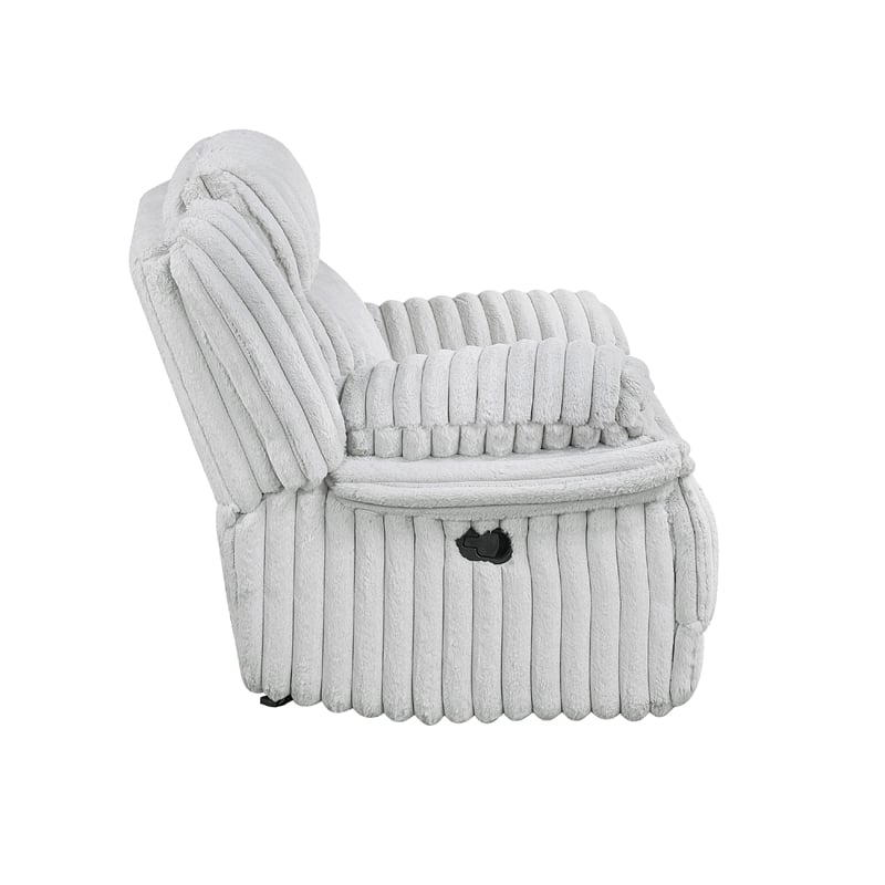 Rexy Manual Glider Recliner Chair- Textured Light Gray Corduroy