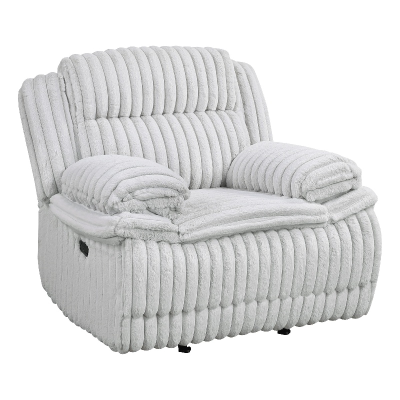 Rexy Manual Glider Recliner Chair- Textured Light Gray Corduroy