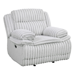 Rexy Manual Glider Recliner Chair- Textured Light Gray Corduroy