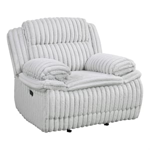 Rexy Manual Glider Recliner Chair- Textured Light Gray Corduroy