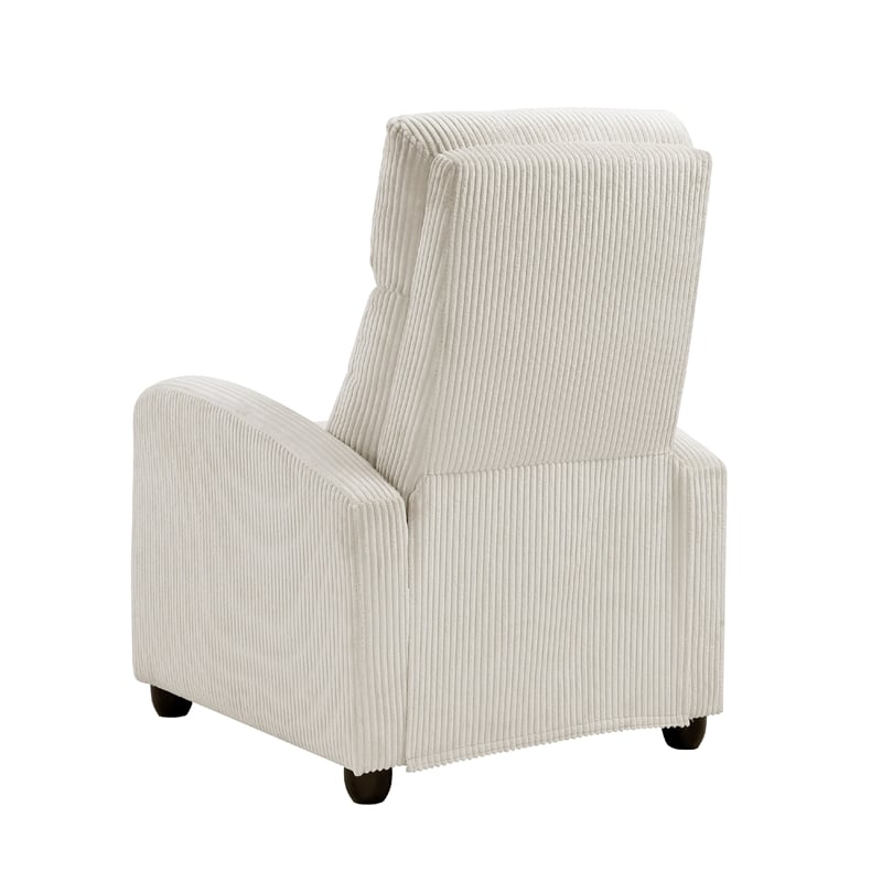 Pary Manual Push Back Reclining Chair with Beige Ribbed Corduroy