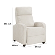 Pary Manual Push Back Reclining Chair with Beige Ribbed Corduroy