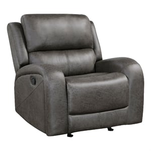 Patsy Manual Rocker Recliner Chair- Gray Polished Microfiber