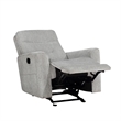 Lyns Manual Glider Recliner Armchair- Soft Gray Chenille- Solid Wood