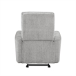 Lyns Manual Glider Recliner Armchair- Soft Gray Chenille- Solid Wood