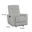 Lyns Manual Glider Recliner Armchair- Soft Gray Chenille- Solid Wood