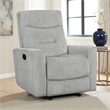 Lyns Manual Glider Recliner Armchair- Soft Gray Chenille- Solid Wood