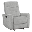 Lyns Manual Glider Recliner Armchair- Soft Gray Chenille- Solid Wood
