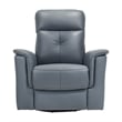 Briz Manual Swivel Glider Recliner Chair- Top Grain Leather Slate Gray