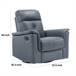 Briz Manual Swivel Glider Recliner Chair- Top Grain Leather Slate Gray