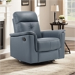 Briz Manual Swivel Glider Recliner Chair- Top Grain Leather Slate Gray