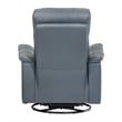 Briz Manual Swivel Glider Recliner Chair- Top Grain Leather Slate Gray