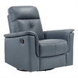 Briz Manual Swivel Glider Recliner Chair- Top Grain Leather Slate Gray