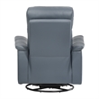 Briz Manual Swivel Glider Recliner Chair- Top Grain Leather Slate Gray