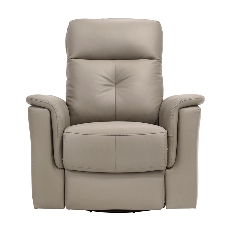 Briz Manual Swivel Recliner Chair- Top Grain Leather Latte Brown