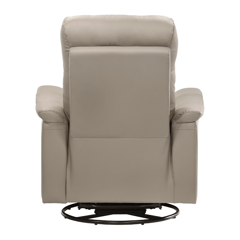 Briz Manual Swivel Recliner Chair- Top Grain Leather Latte Brown