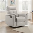 Briz Manual Swivel Recliner Chair- Top Grain Leather Silver Gray